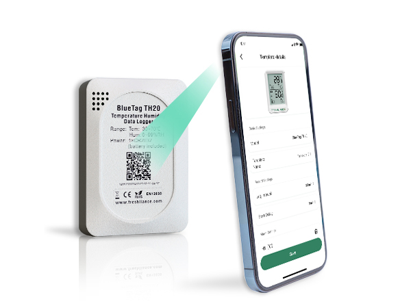 BlueTag TH20 Bluetooth Temperatur- und Feuchtedatenlogger mit hoher Genauigkeit