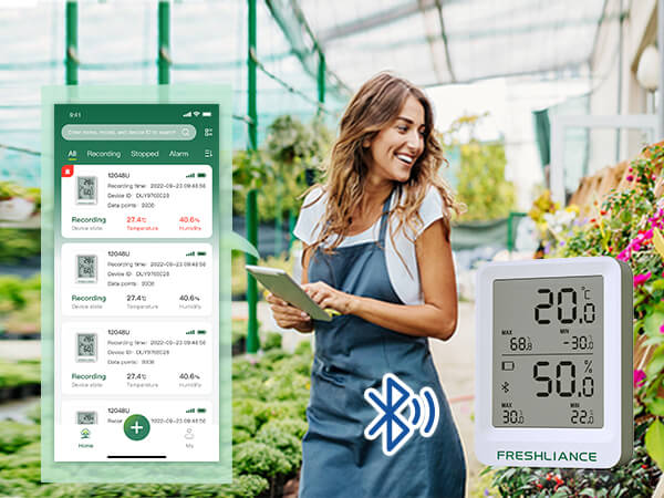 BlueTag TH20 HACCP Temperatur- und Feuchtedatenlogger mit LCD-Bildschirm