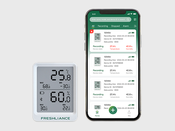 BlueTag TH20 Bluetooth Temperatur- und Feuchtedatenlogger mit hoher Genauigkeit