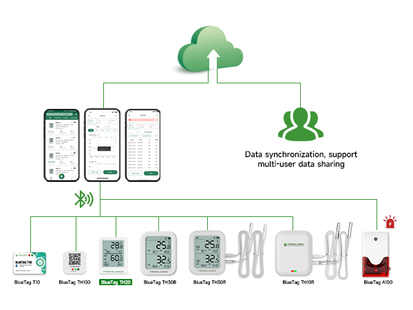 BlueTag TH20 Bluetooth Temperatur- und Feuchtedatenlogger mit hoher Genauigkeit