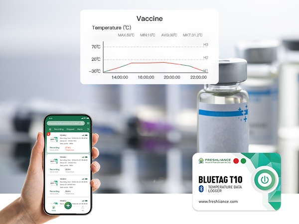 BlueTag T10 Bluetooth Temperatur-Datenlogger für das Insulin