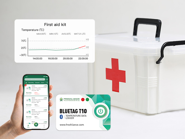 BlueTag T10 Bluetooth Temperatur-Datenlogger für das Insulin