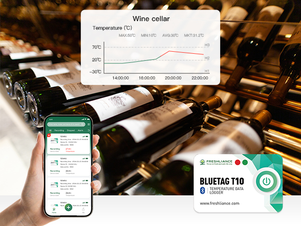 BlueTag T10 HACCP Bluetooth Temperatur-Datenlogger Schreiber